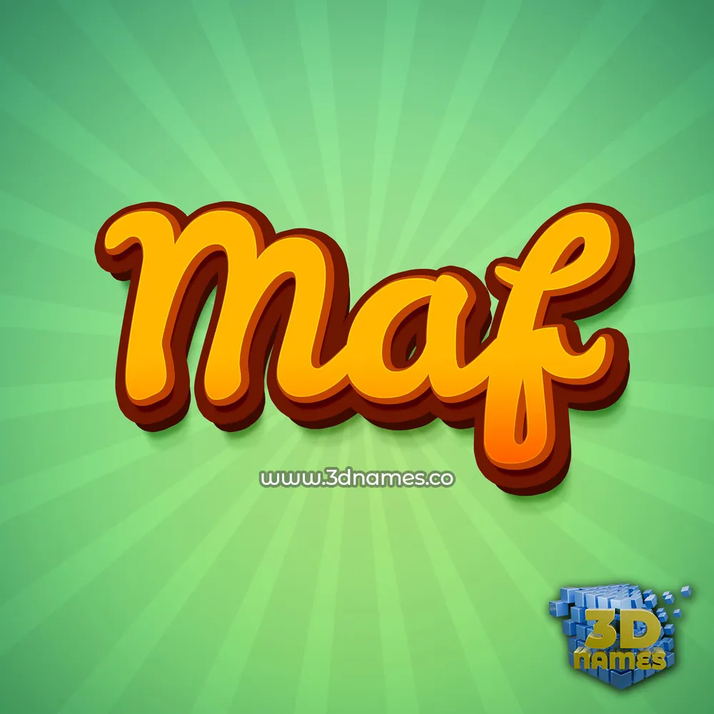 maf in Green Rays style - 3D name wallpaper