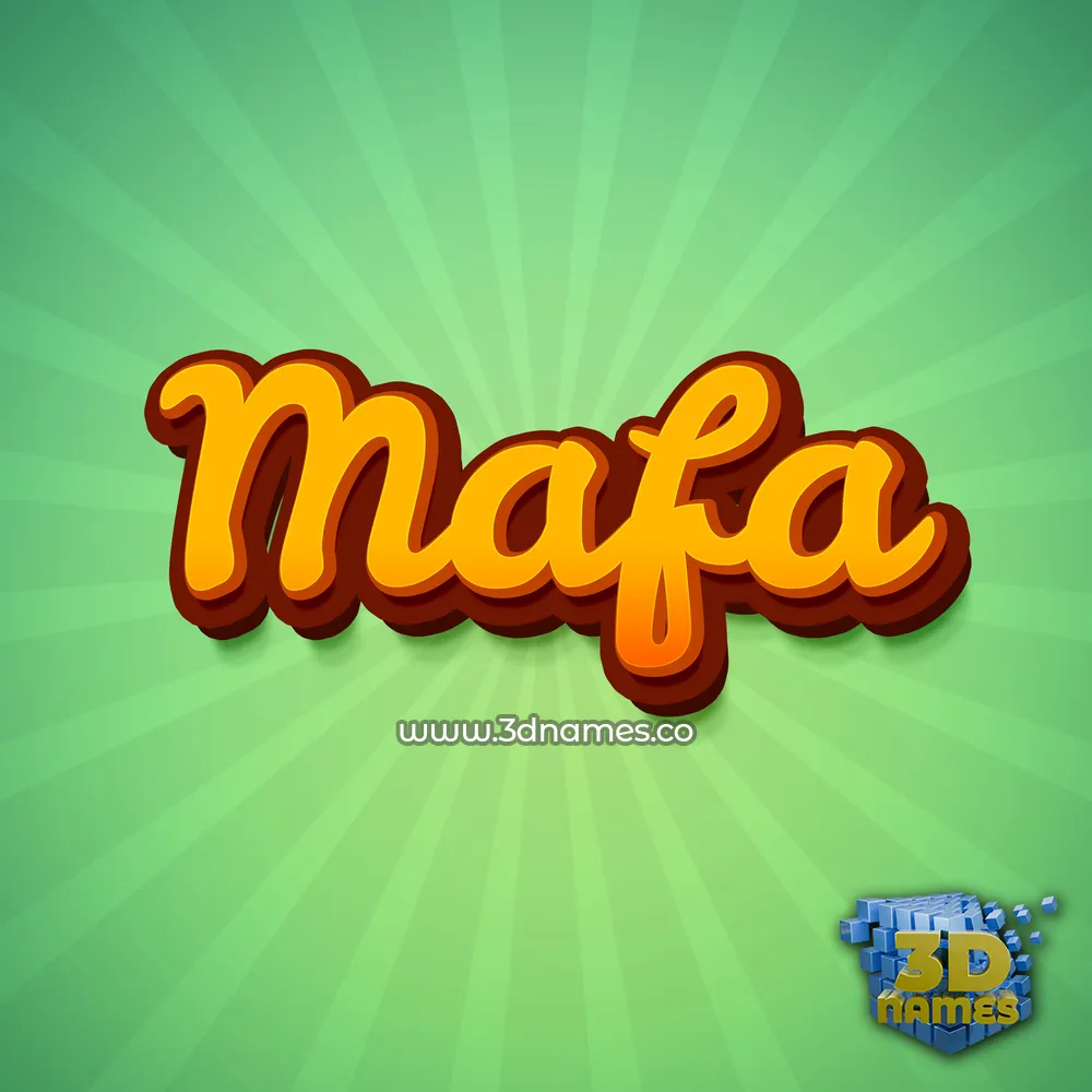 mafa in Green Rays style - 3D name wallpaper