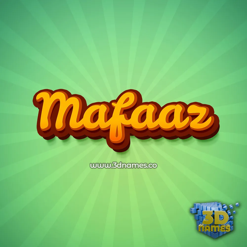 mafaaz in Green Rays style - 3D name wallpaper