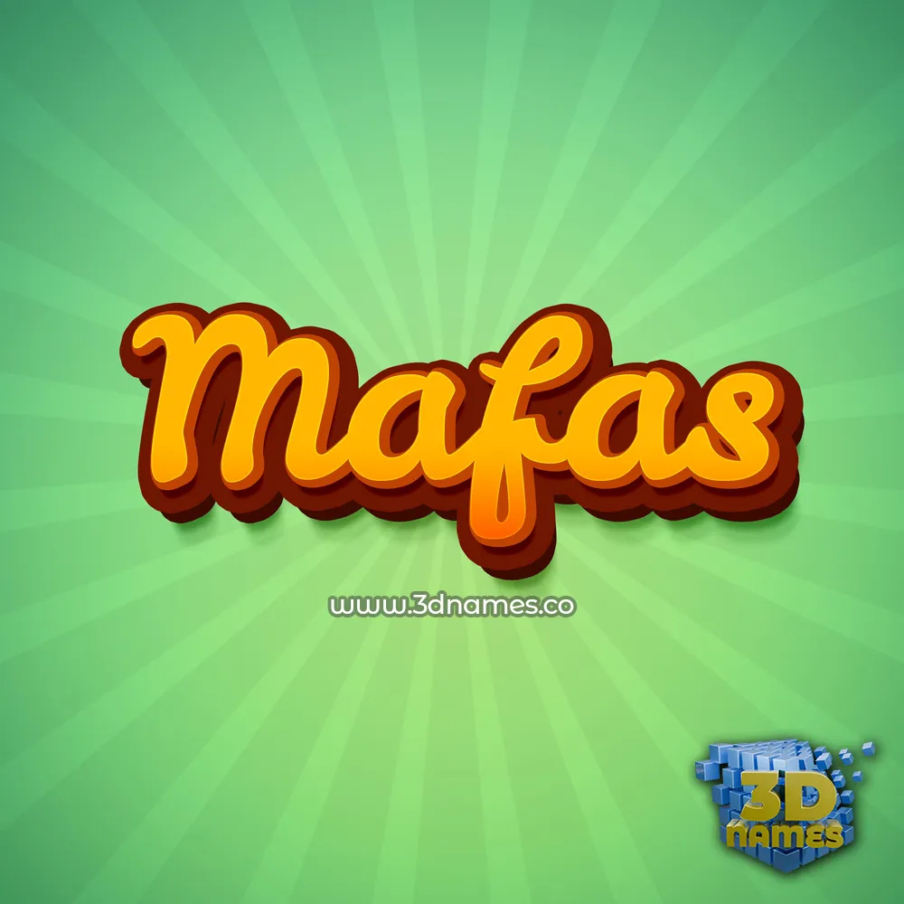 mafas in Green Rays style - 3D name wallpaper