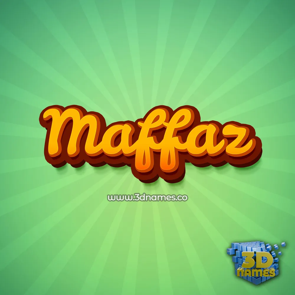 maffaz in Green Rays style - 3D name wallpaper