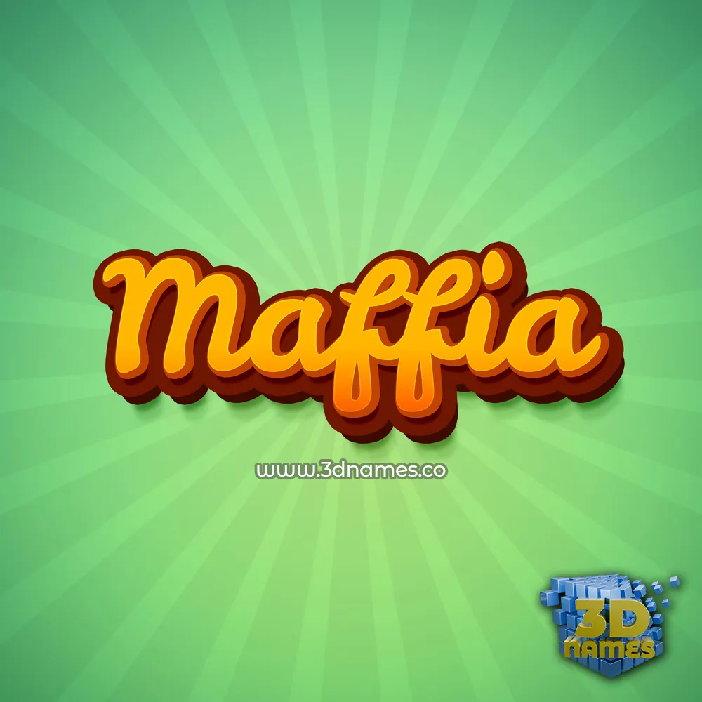 maffia in Green Rays style - 3D name wallpaper