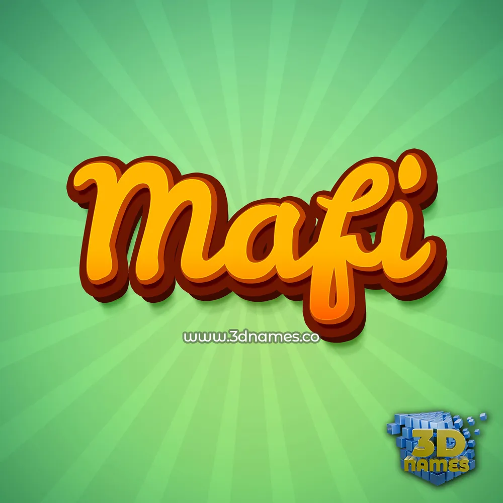 mafi in Green Rays style - 3D name wallpaper