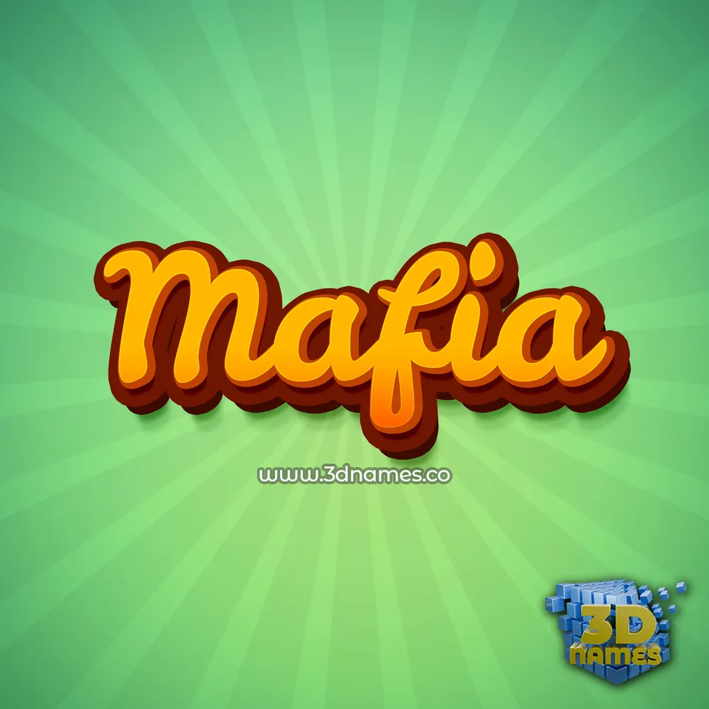 mafia in Green Rays style - 3D name wallpaper