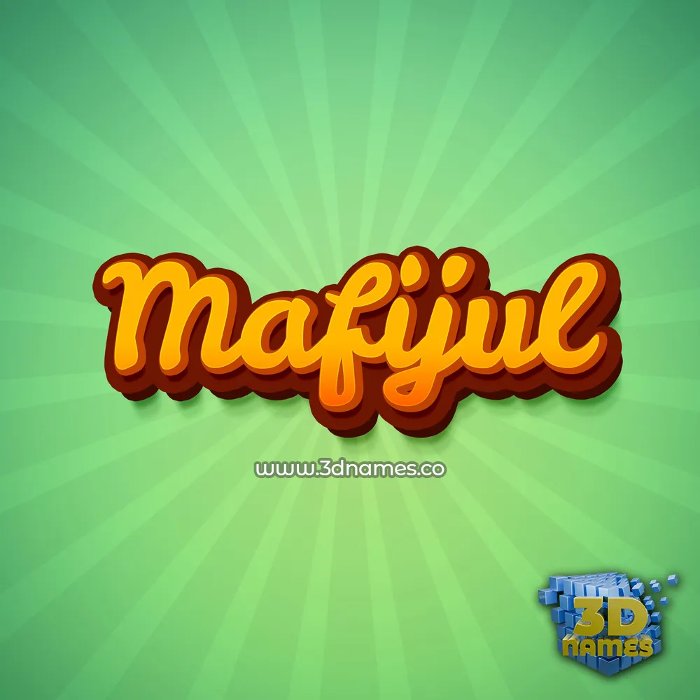 mafijul in Green Rays style - 3D name wallpaper