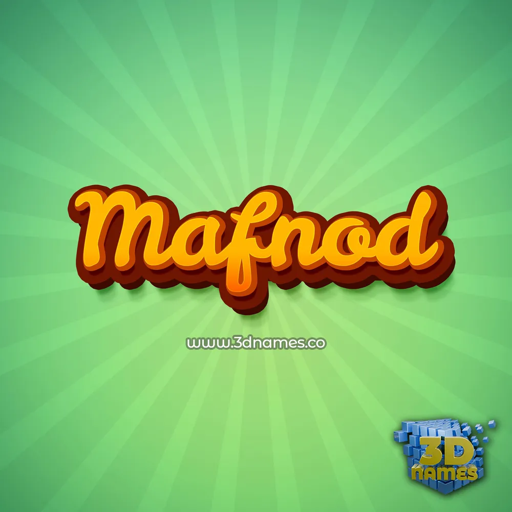 mafnod in Green Rays style - 3D name wallpaper