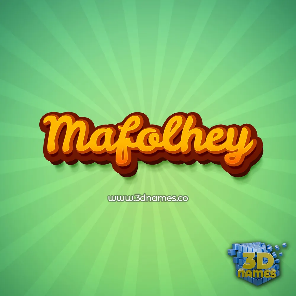 mafolhey in Green Rays style - 3D name wallpaper