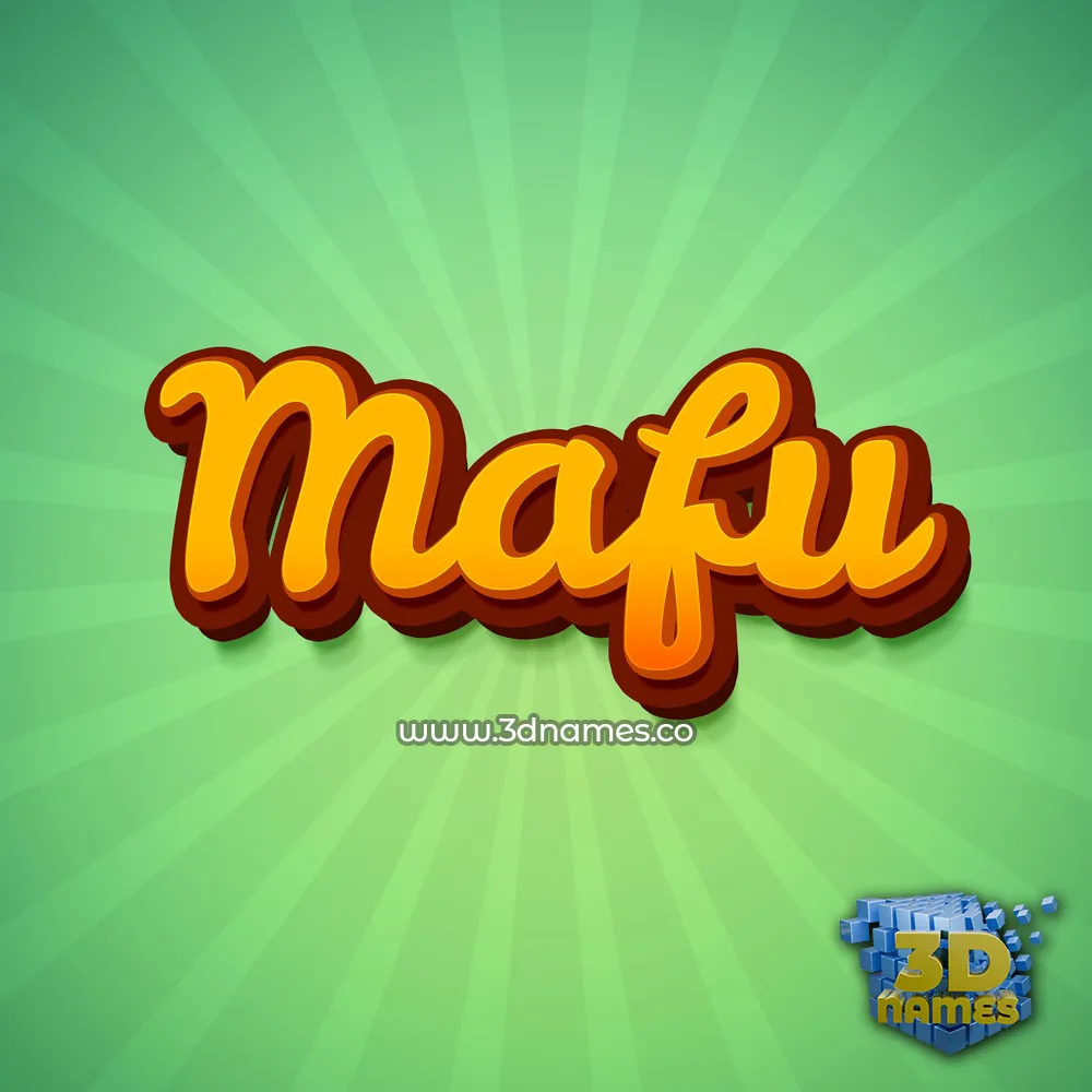 mafu in Green Rays style - 3D name wallpaper