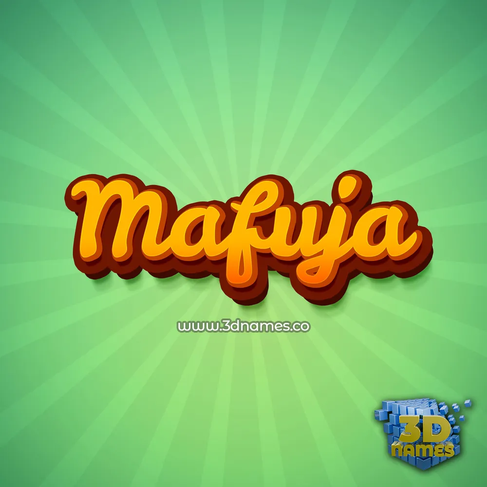 mafuja in Green Rays style - 3D name wallpaper