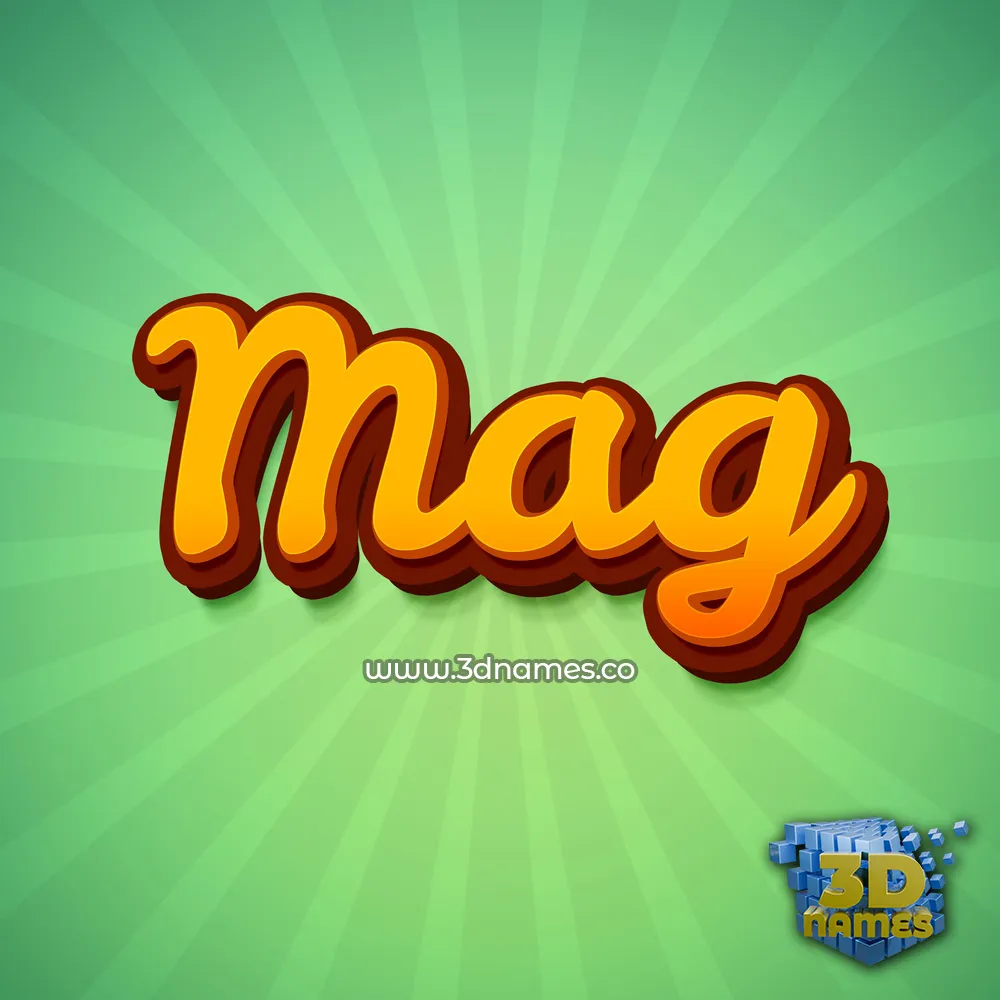 mag in Green Rays style - 3D name wallpaper