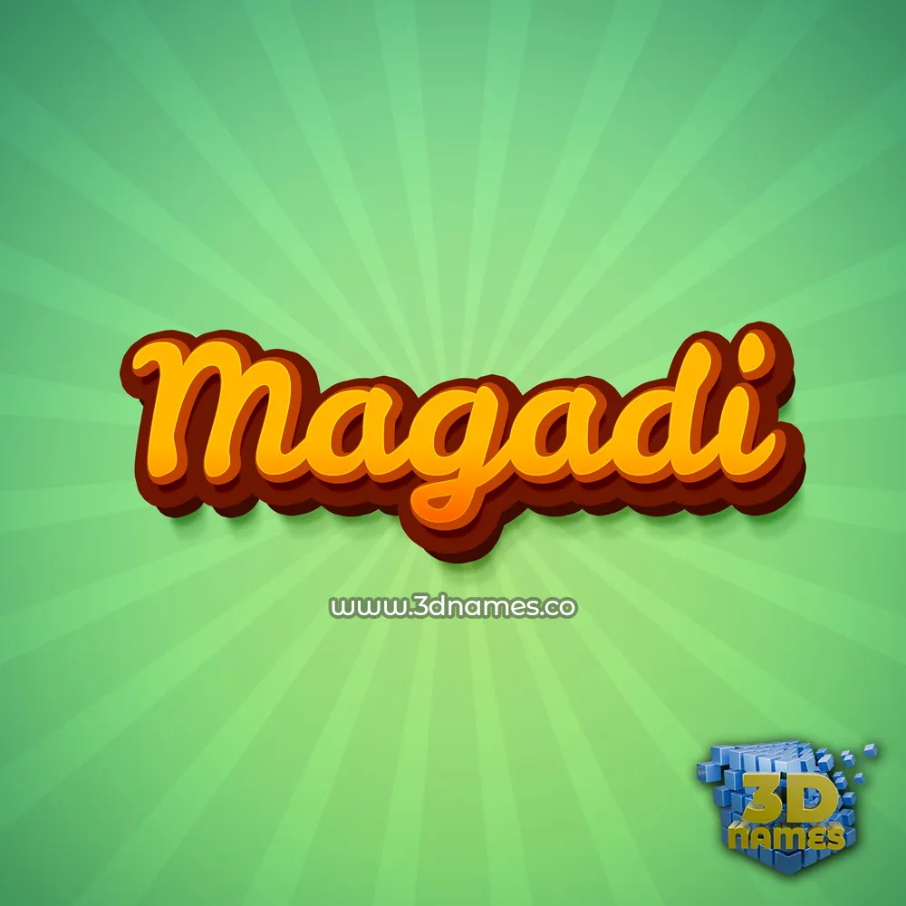 magadi in Green Rays style - 3D name wallpaper
