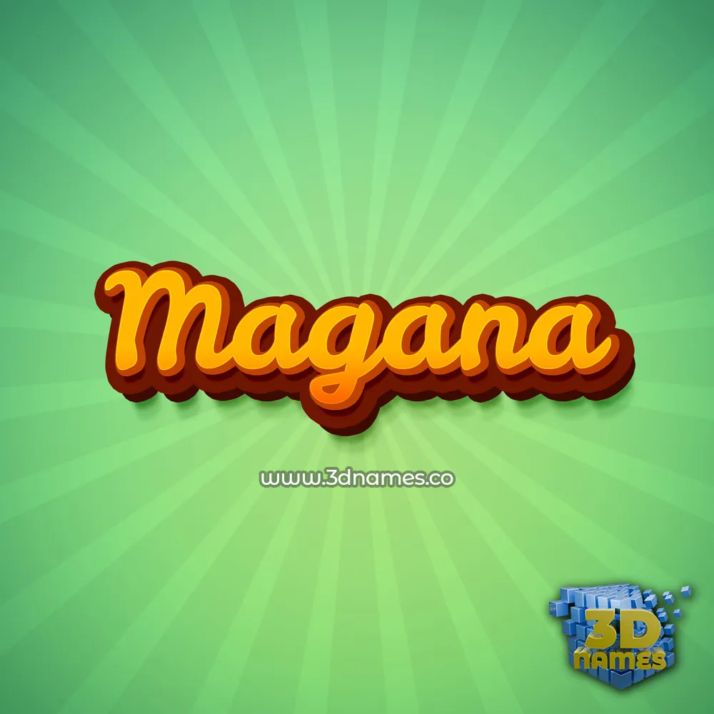 magana in Green Rays style - 3D name wallpaper