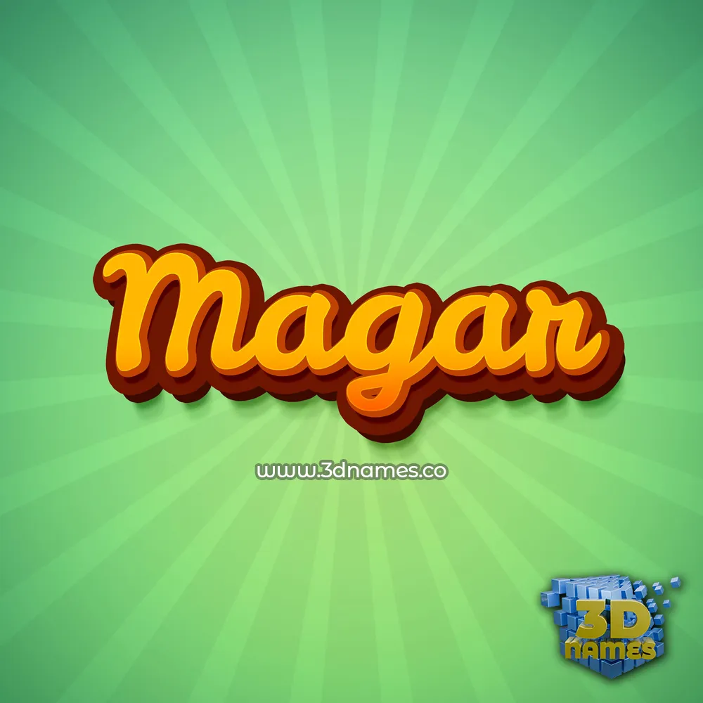 magar in Green Rays style - 3D name wallpaper