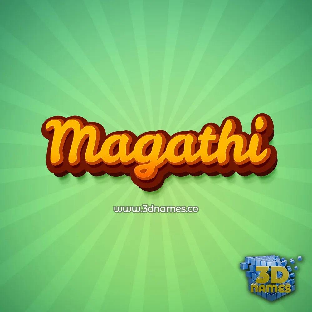 magathi in Green Rays style - 3D name wallpaper