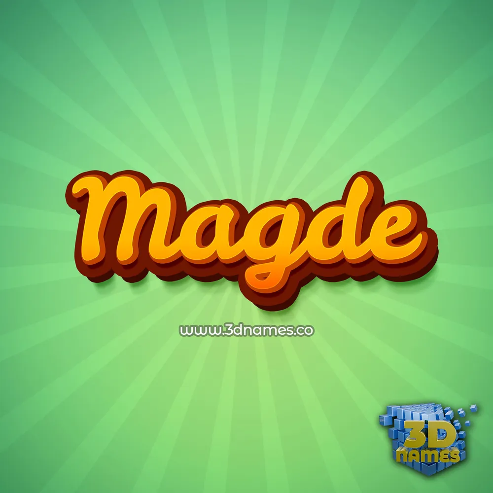 magde in Green Rays style - 3D name wallpaper