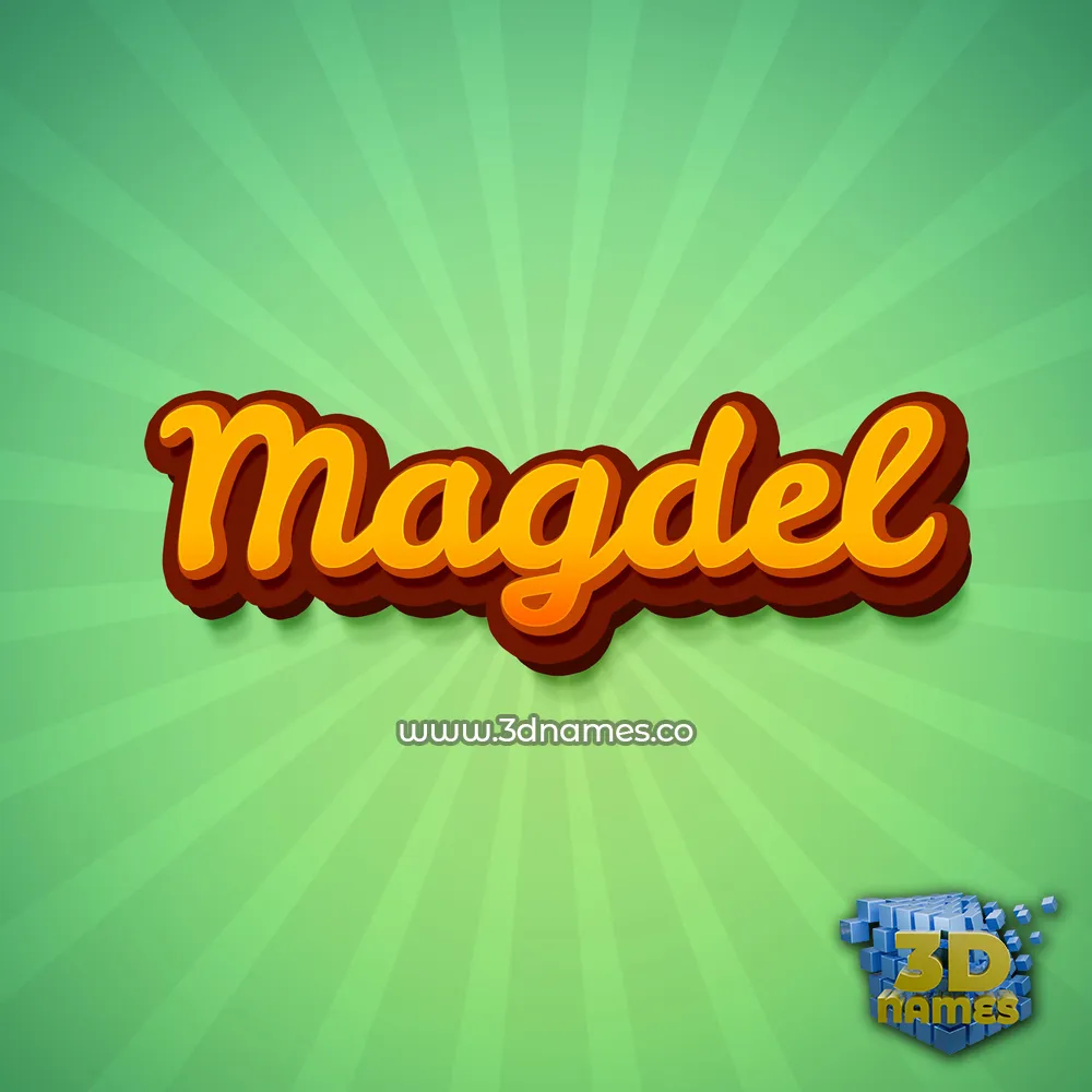 magdel in Green Rays style - 3D name wallpaper