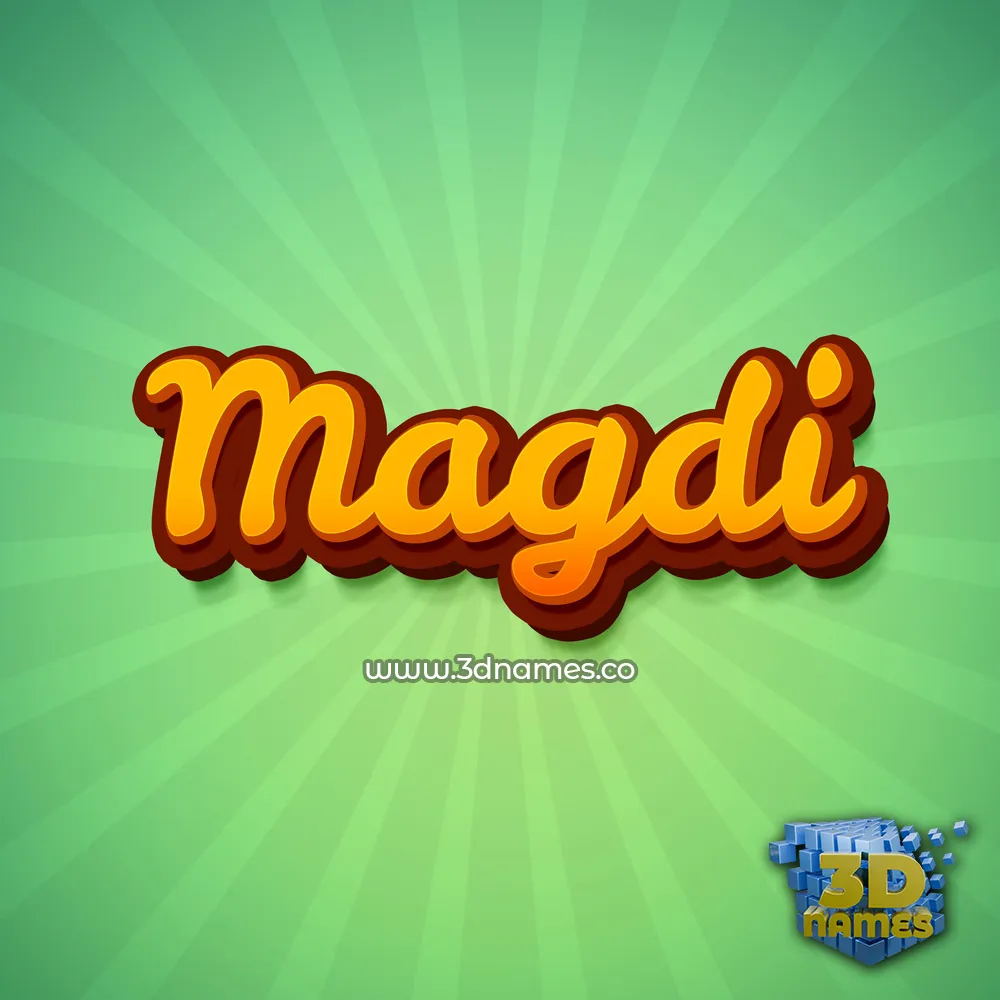 magdi in Green Rays style - 3D name wallpaper