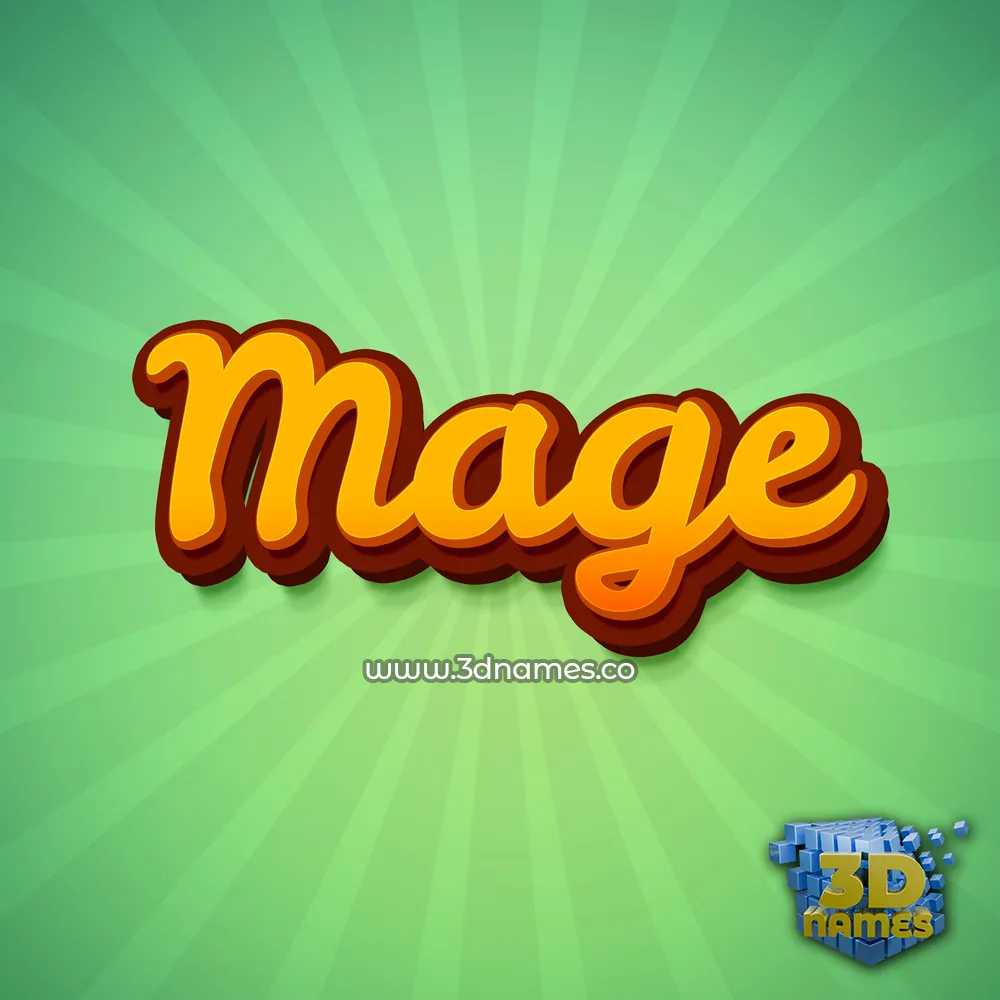 mage in Green Rays style - 3D name wallpaper