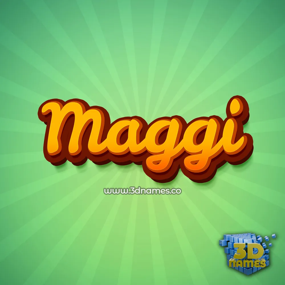 maggi in Green Rays style - 3D name wallpaper