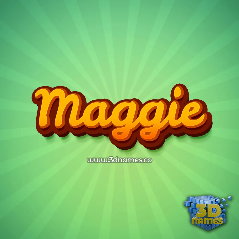 maggie in Green Rays style - 3D name wallpaper
