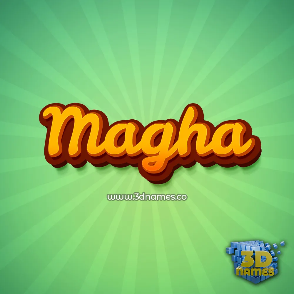 magha in Green Rays style - 3D name wallpaper