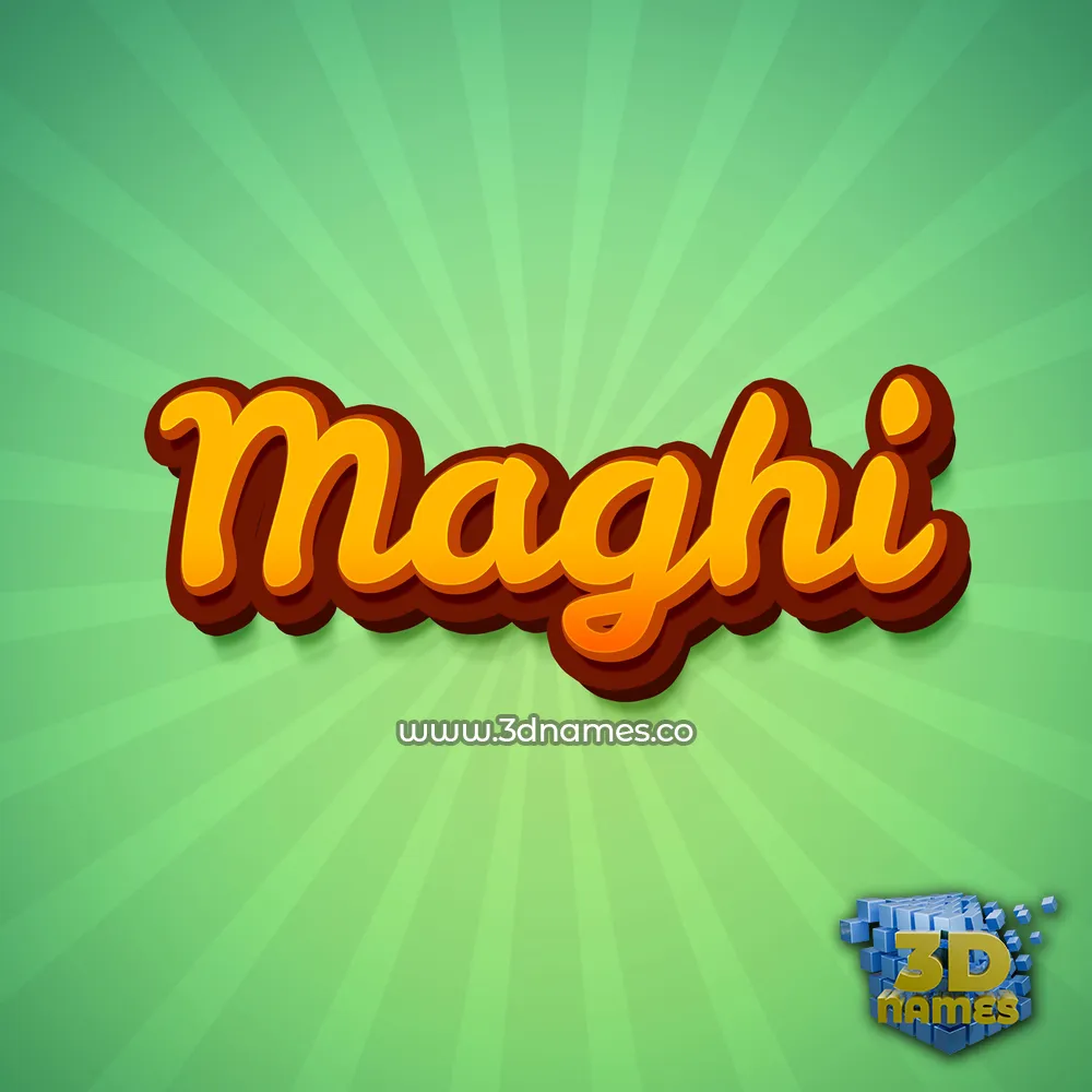 maghi in Green Rays style - 3D name wallpaper