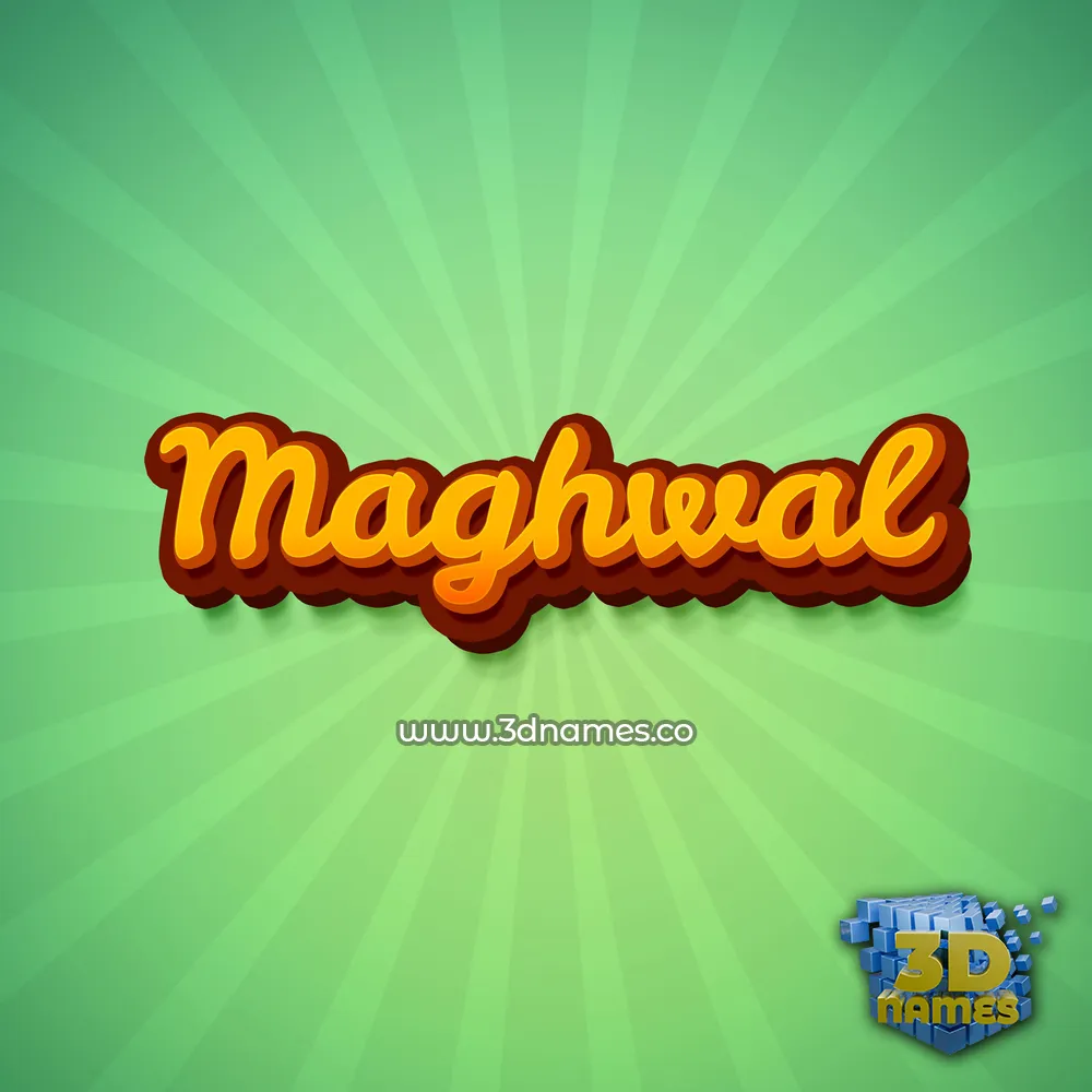 maghwal in Green Rays style - 3D name wallpaper