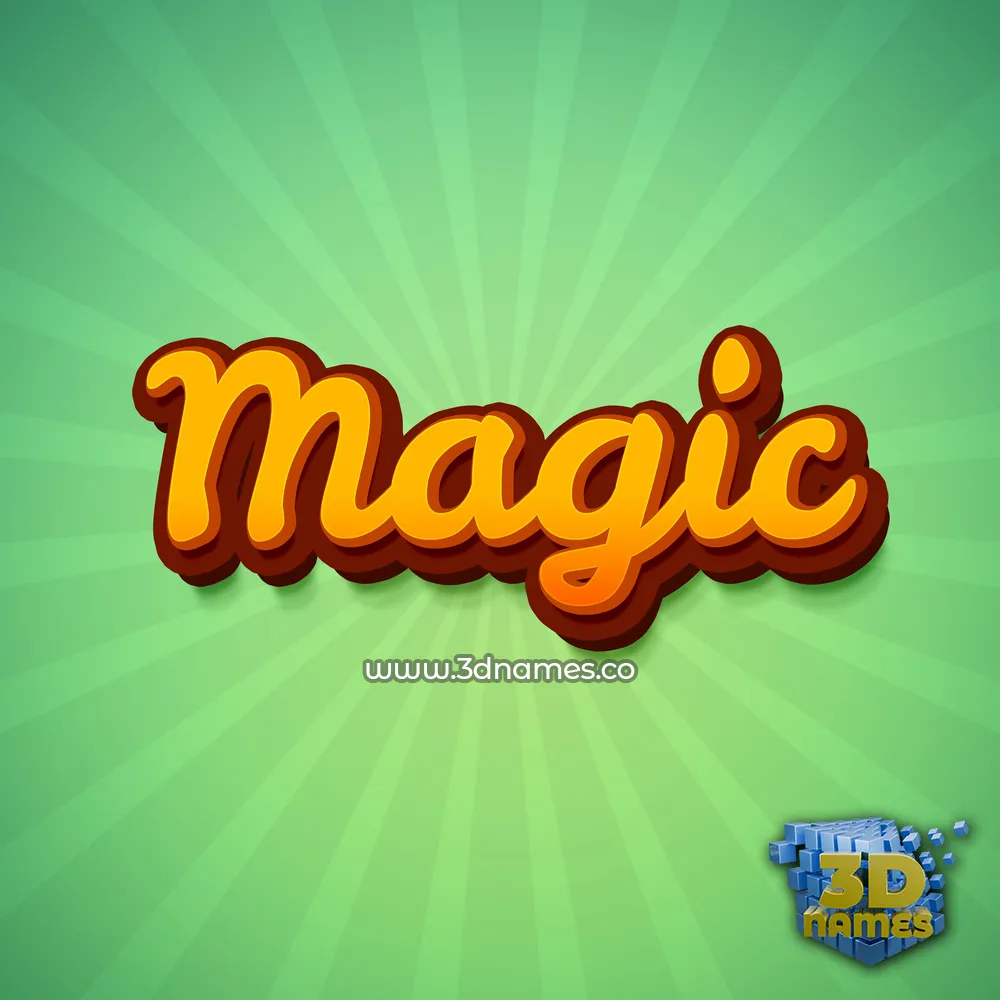 magic in Green Rays style - 3D name wallpaper