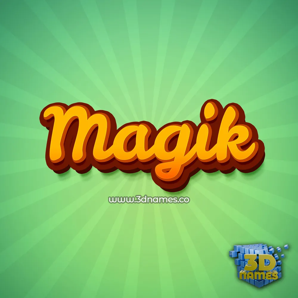 magik in Green Rays style - 3D name wallpaper