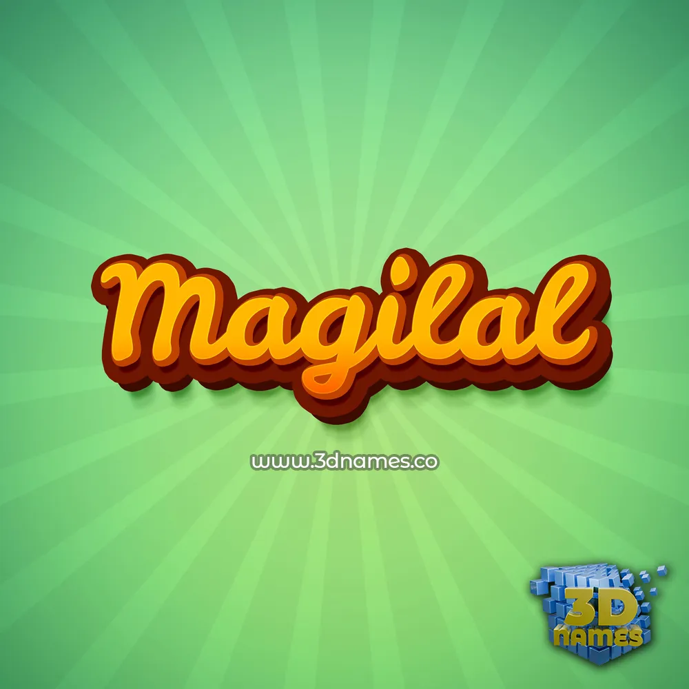 magilal in Green Rays style - 3D name wallpaper