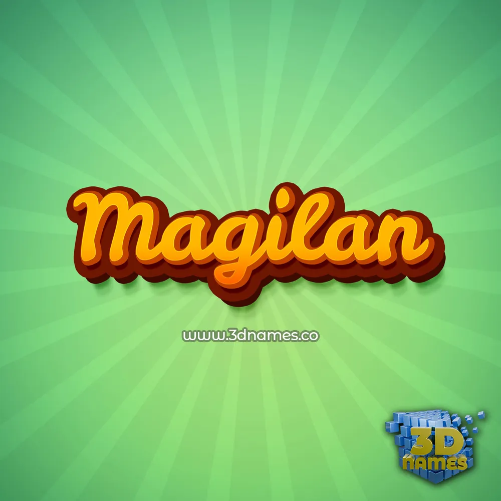 magilan in Green Rays style - 3D name wallpaper