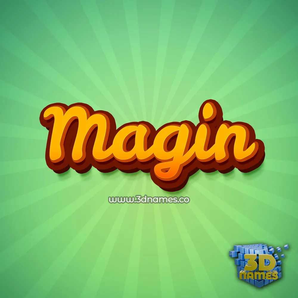 magin in Green Rays style - 3D name wallpaper