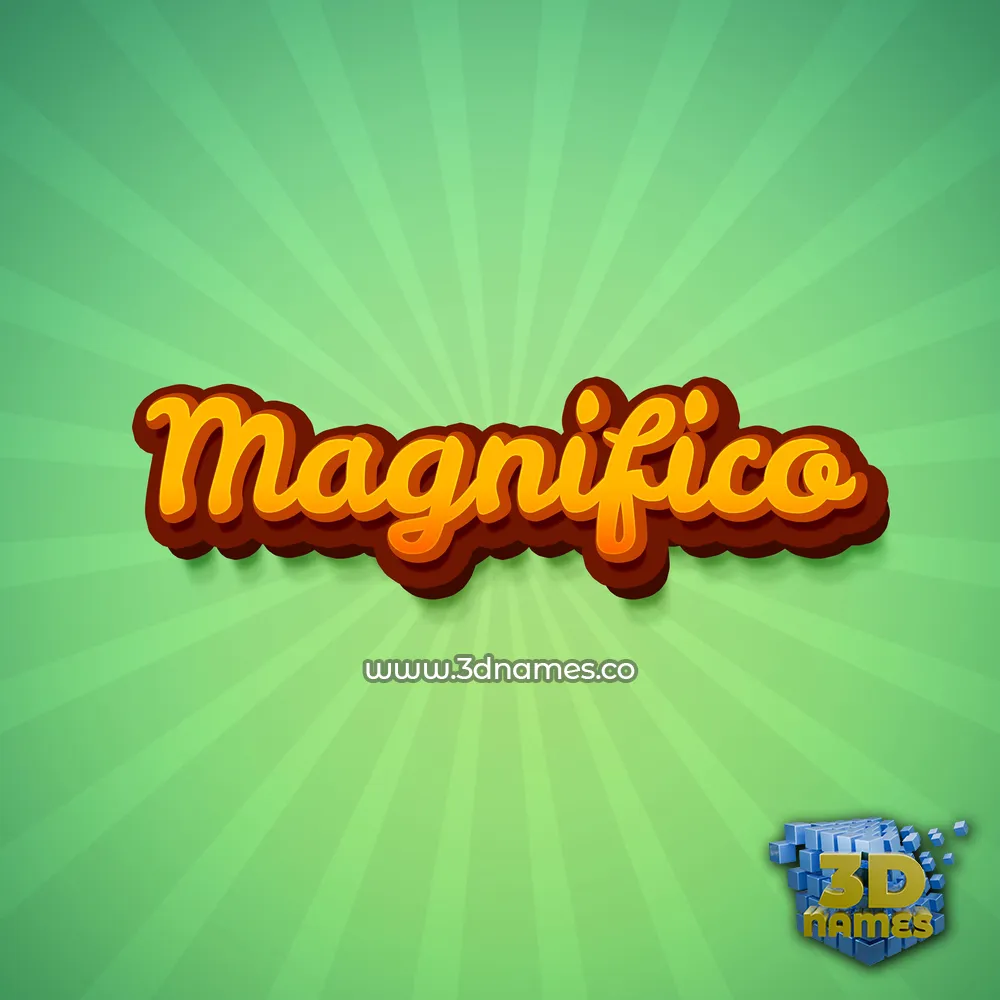 magnifico in Green Rays style - 3D name wallpaper