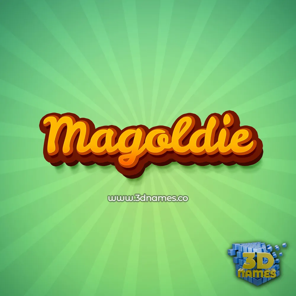 magoldie in Green Rays style - 3D name wallpaper