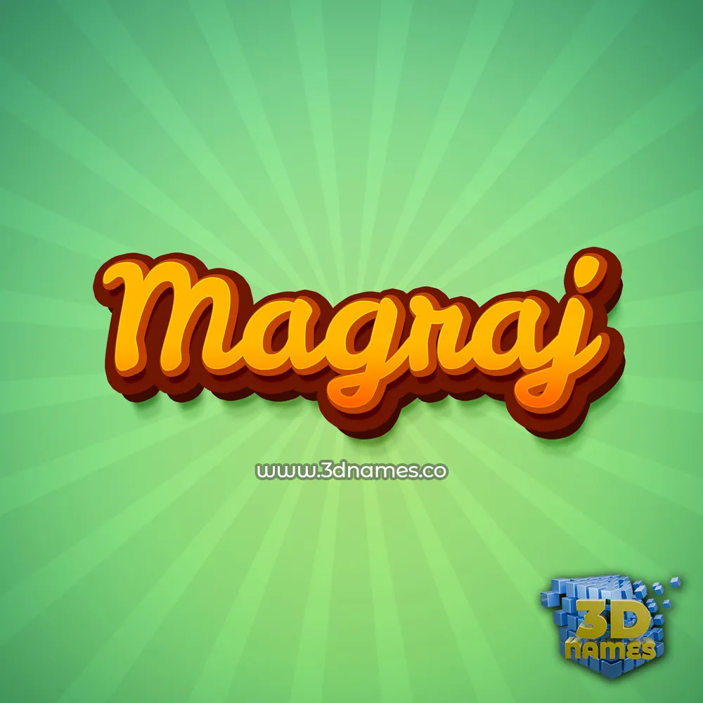 magraj in Green Rays style - 3D name wallpaper