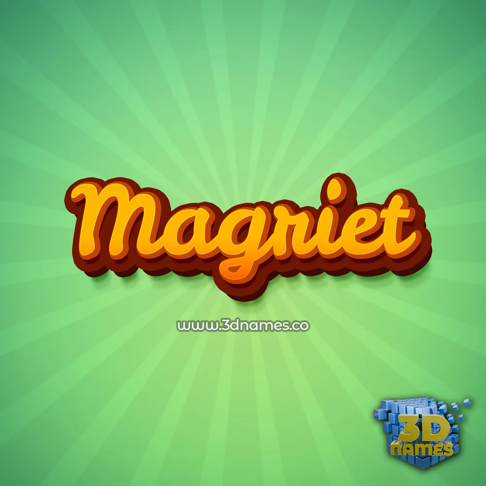 magriet in Green Rays style - 3D name wallpaper