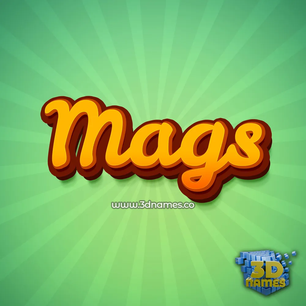 mags in Green Rays style - 3D name wallpaper