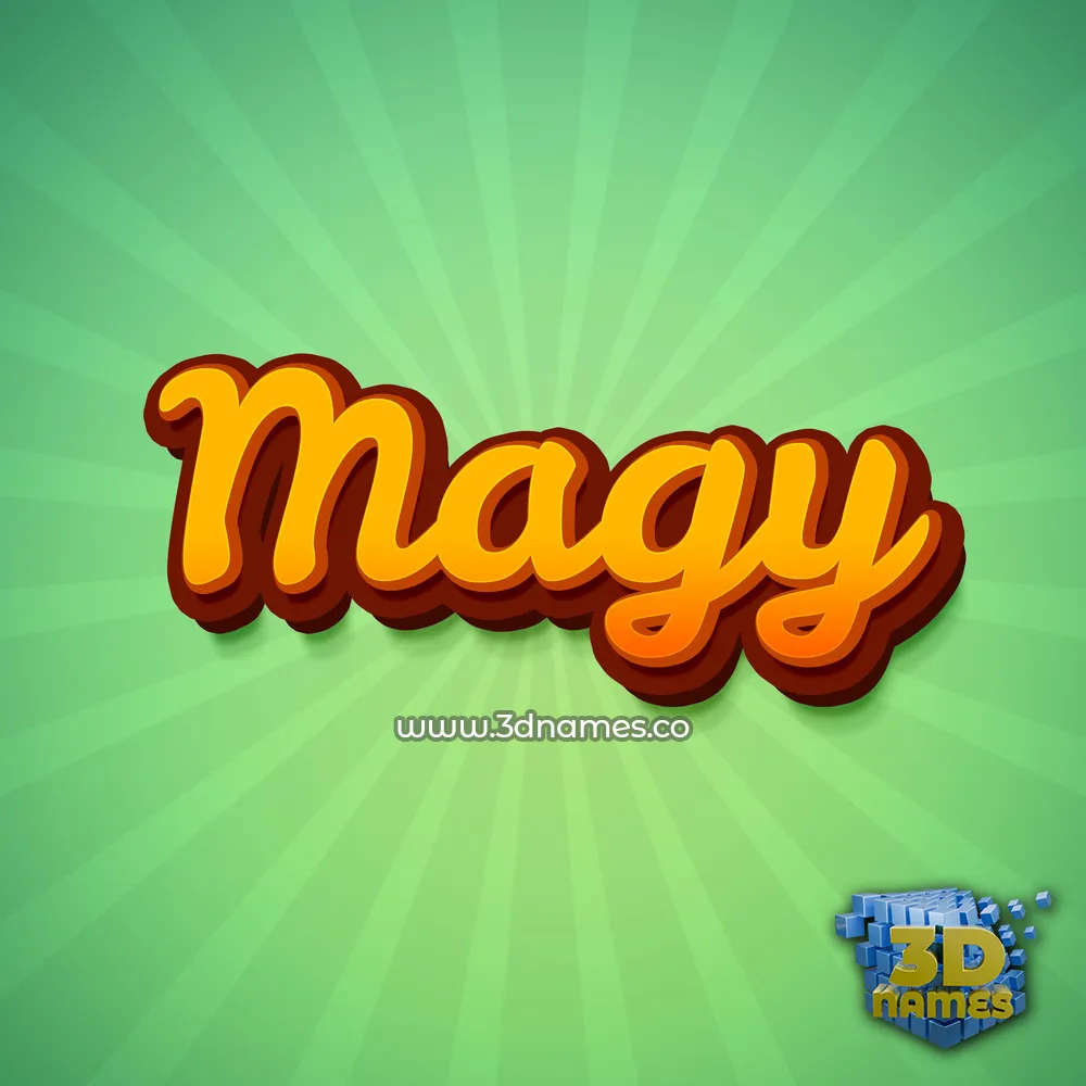 magy in Green Rays style - 3D name wallpaper