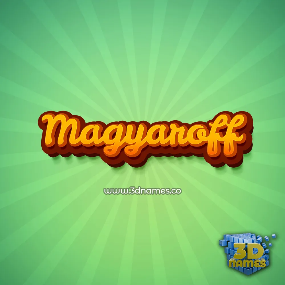 magyaroff in Green Rays style - 3D name wallpaper