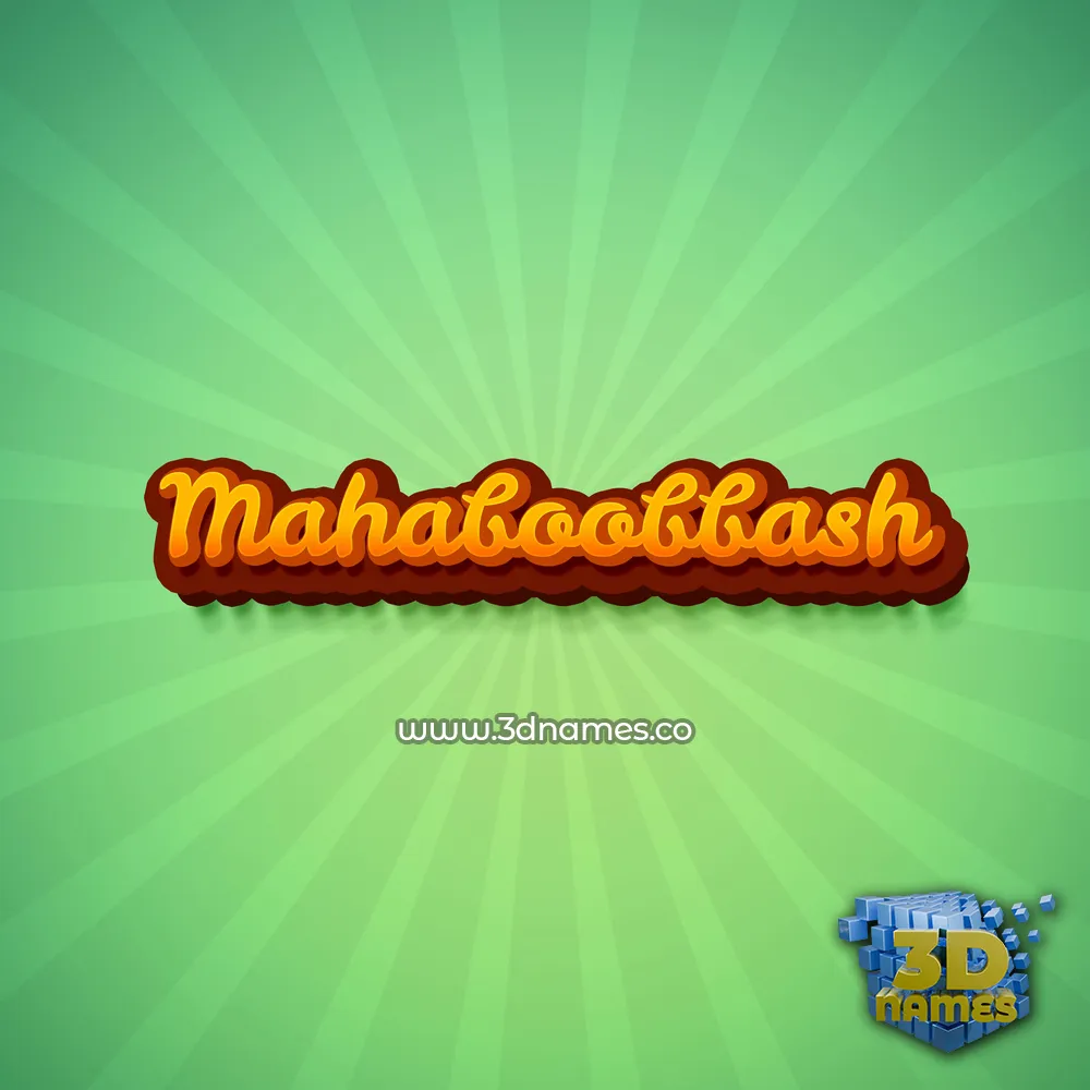 mahaboobbash in Green Rays style - 3D name wallpaper