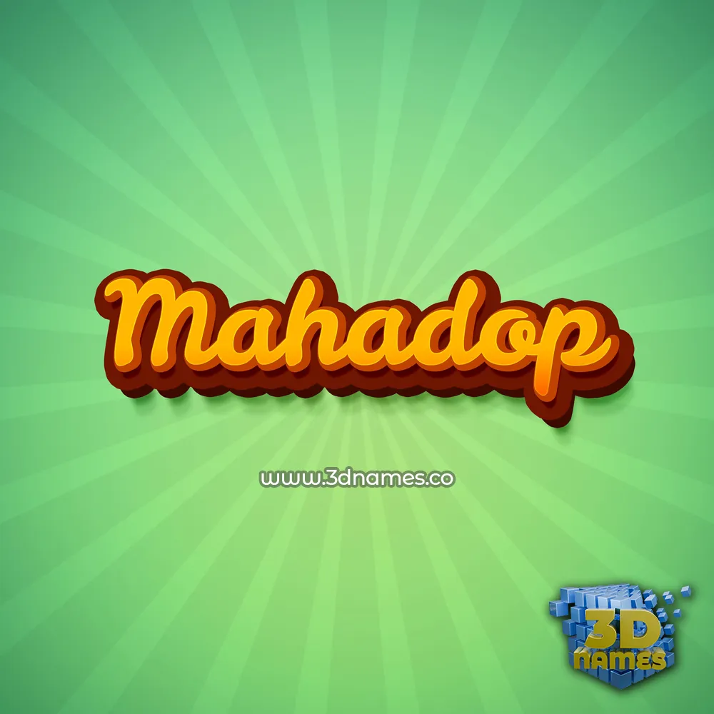 mahadop in Green Rays style - 3D name wallpaper