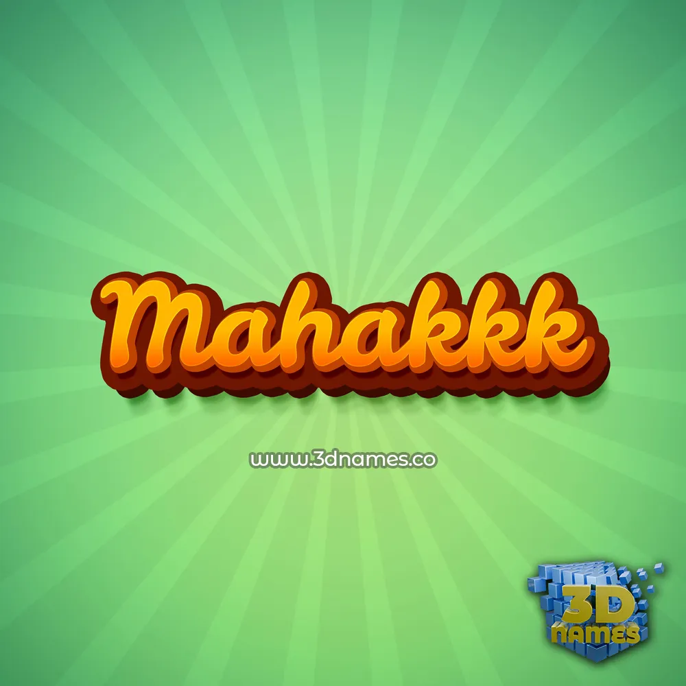 mahakkk in Green Rays style - 3D name wallpaper