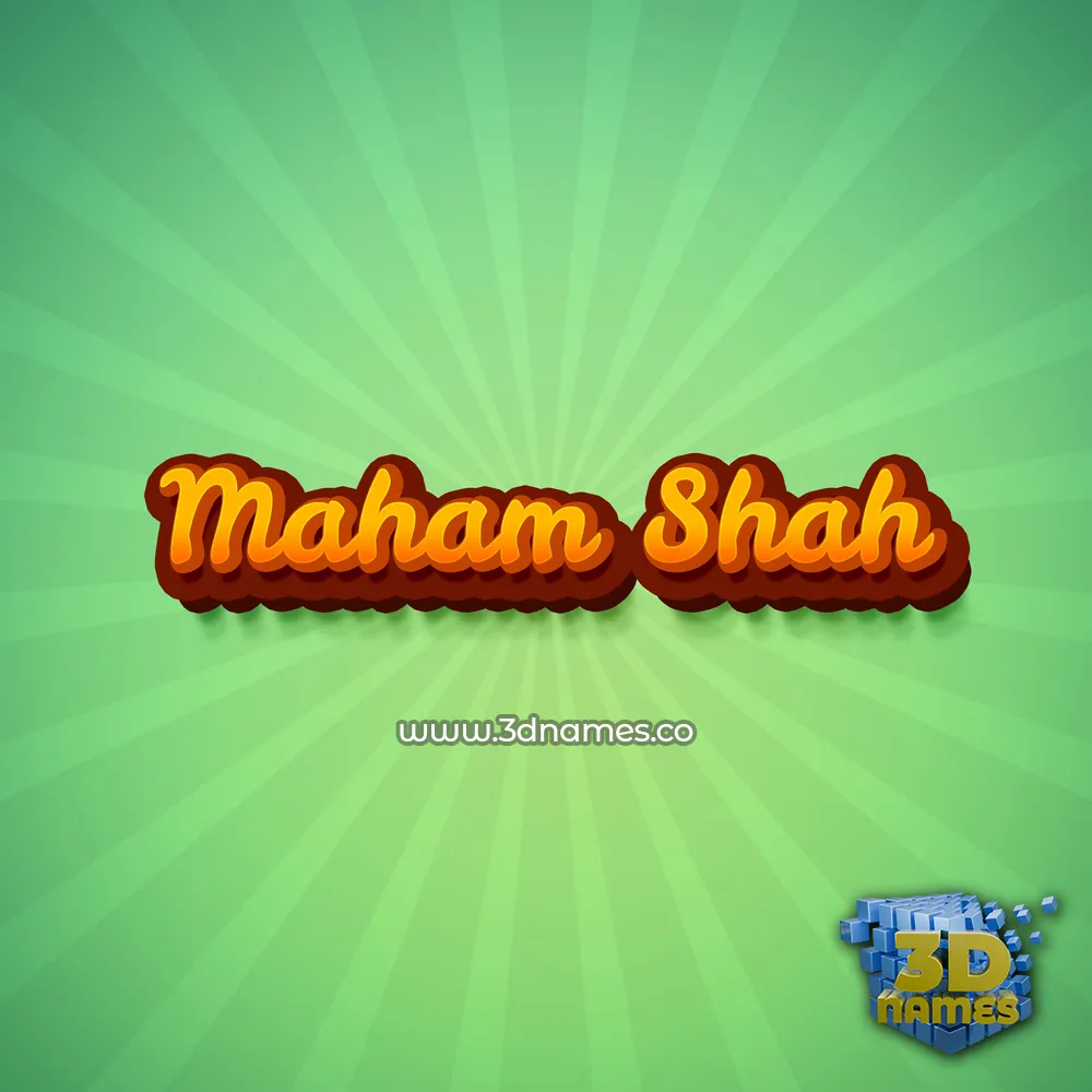 maham shah in Green Rays style - 3D name wallpaper
