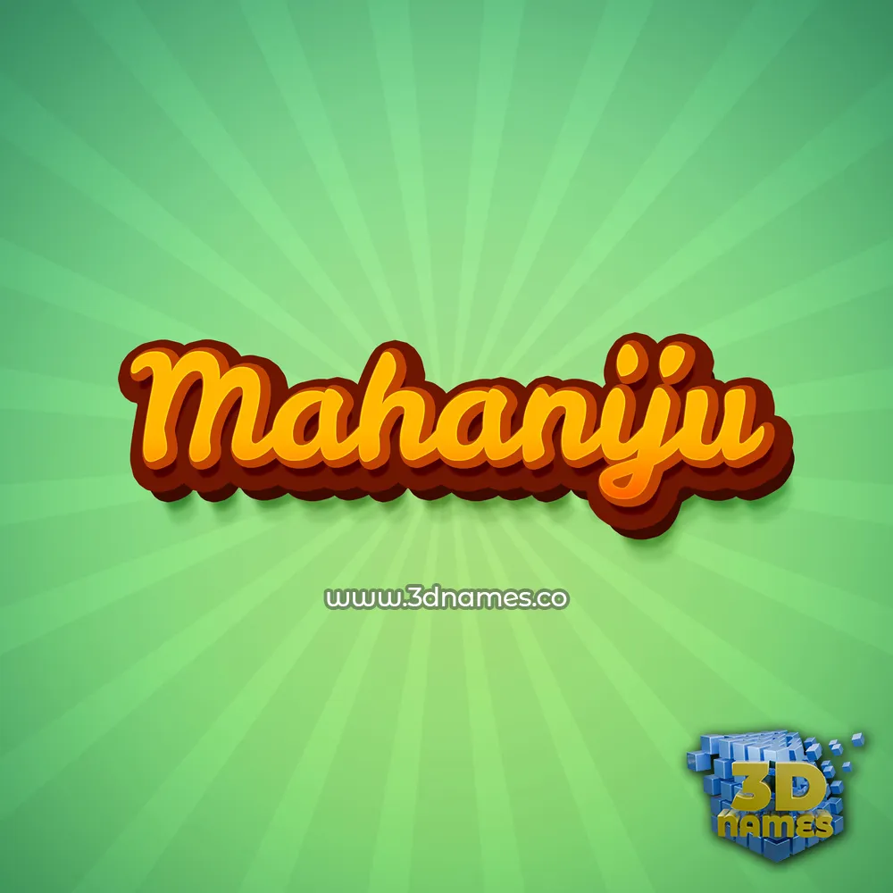 mahaniju in Green Rays style - 3D name wallpaper