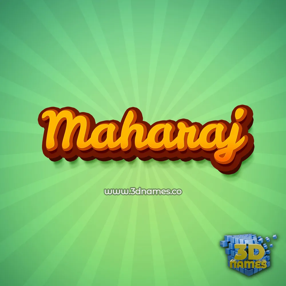 maharaj in Green Rays style - 3D name wallpaper