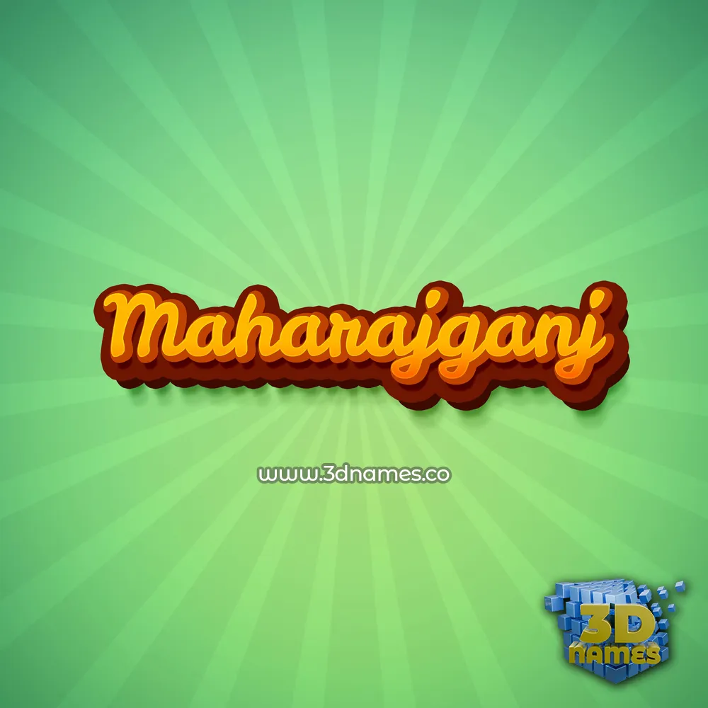 maharajganj in Green Rays style - 3D name wallpaper