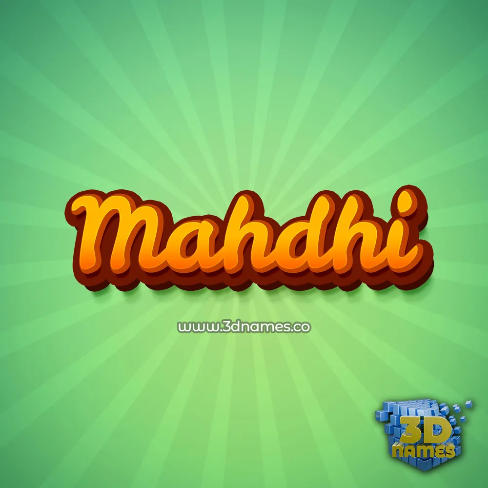 mahdhi in Green Rays style - 3D name wallpaper