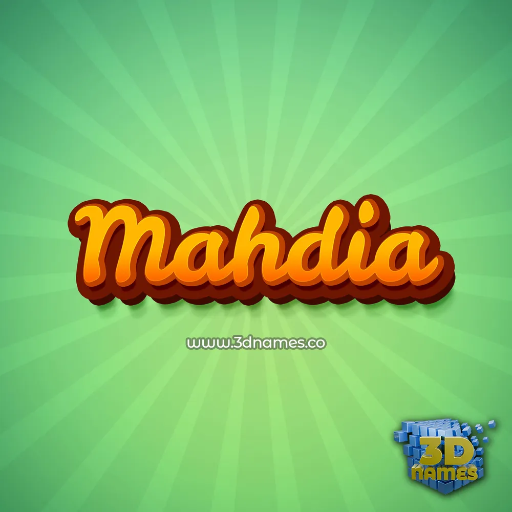 mahdia in Green Rays style - 3D name wallpaper