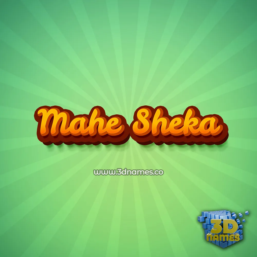 mahe sheka in Green Rays style - 3D name wallpaper
