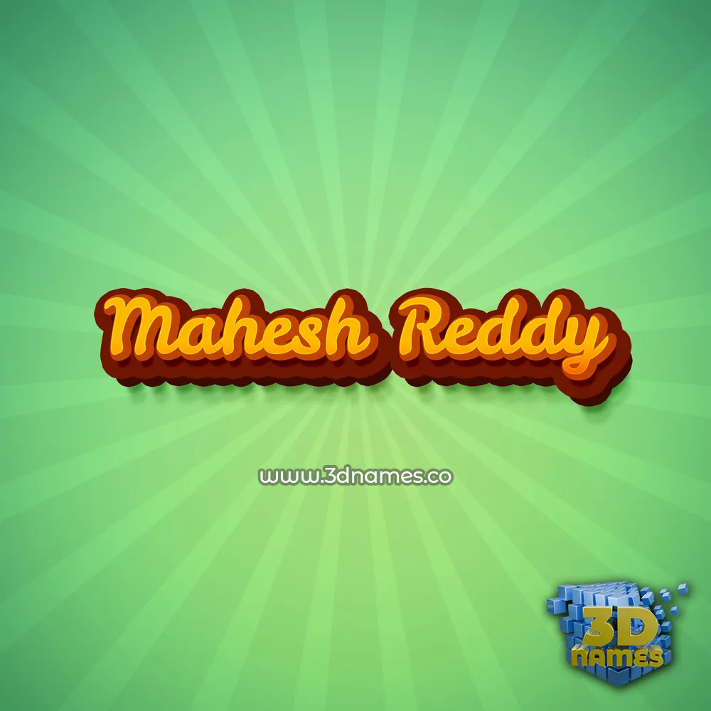 mahesh reddy in Green Rays style - 3D name wallpaper